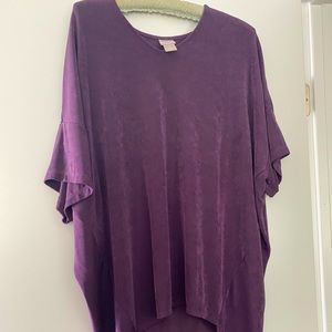 Chico's Travelers Purple Berry Acetate Drama Top Size 2